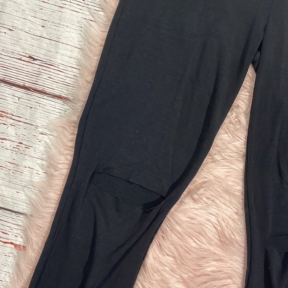 Beyond Yoga Black Slit Open Knee High Rise Lounge Joggers - Picture 8 of 9